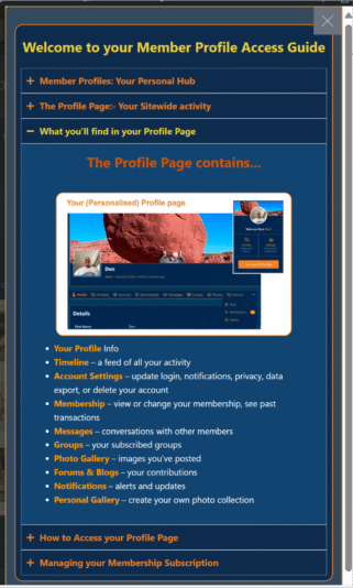 member profile expanded