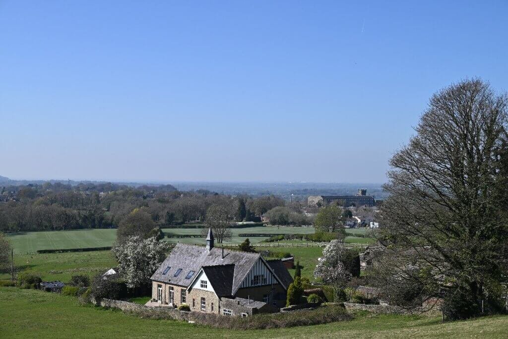 Blue sky green grass