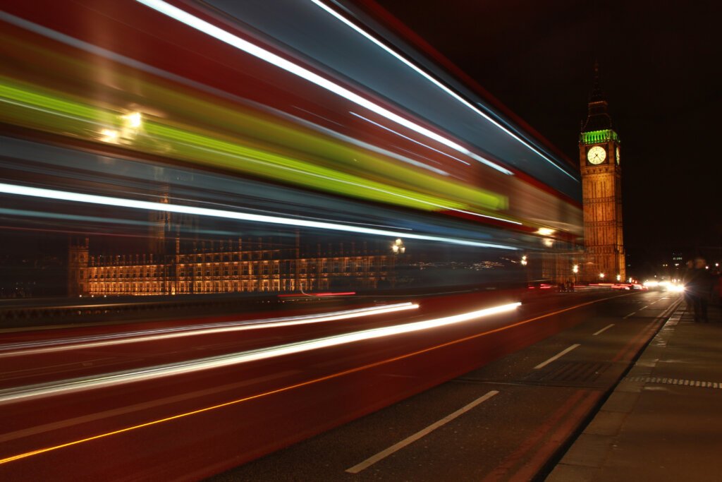 Bus on Westminster Bridge